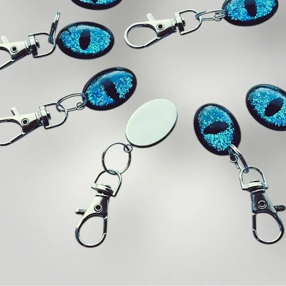 𝑯𝒂𝒏𝒅𝒎𝒂𝒅𝒆 Blue Dragon Eye Keychain w/Gift Bag - Picture 6 of 9